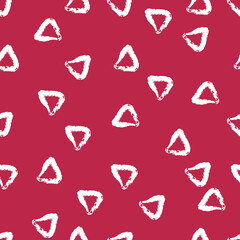 Pattern with Hand Drawn Irregular Triangles on a viva magenta Background