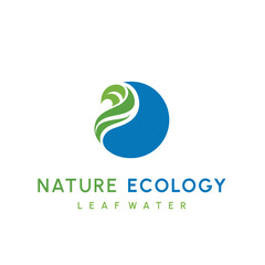 Water drop and leaf, Eco nature, spa, aquascape Logotype. Environment, natural liquid. Colorful Vector flat icon logo for business company. Corporate identity design element.