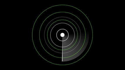 Digital white radar HUD elements.