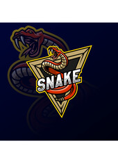 snake logo emblem mascot illustration vector logo