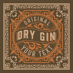 Whiskey label with old frames