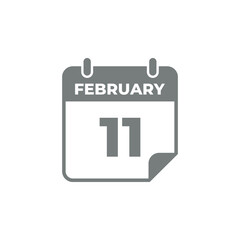 February Calendar Icon Vector Template