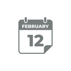 February Calendar Icon Vector Template