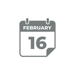 Fototapeta premium February Calendar Icon Vector Template