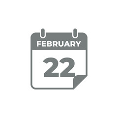Fototapeta premium February Calendar Icon Vector Template