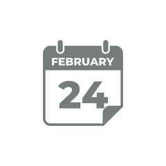 February Calendar Icon Vector Template