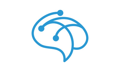 Obraz premium neuron connection logo design. brain icon innovation intelligence vector illustration.