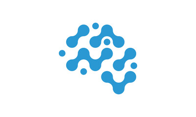 Fototapeta na wymiar neuron connection logo design, Human brain icon innovation intelligence vector illustration.