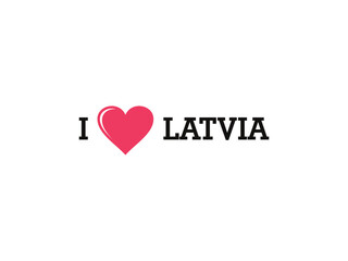 I Love Latvia Country Vector Logo Template