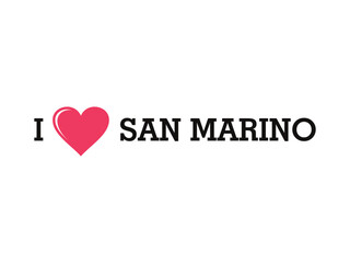 I Love San Marino Country Vector Logo Template