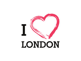 I Love London Country Vector Logo Template