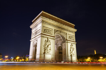 Obraz na płótnie Canvas The Arc de Triomphe at the centre of Place Charles de Gaulle in Paris. France