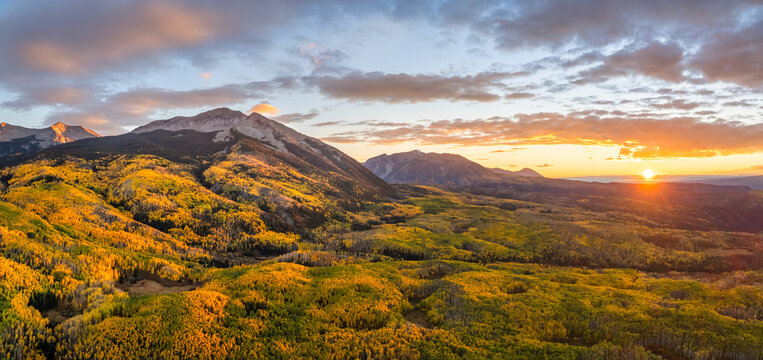Golden Sunset Autumn colors at Kebler Pass in the Colorado Rocky Mountains - near Crested Butte on scenic Gunnison County Road 12 - Beckwith © Craig Zerbe