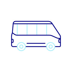 Bus Icon, Travel Anywhere by Bus, to reduce emissions.