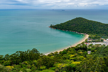 aerial beach scene in the state of santa catarina, southern region of brazil, 'praia central' region of balneario camboriu and 'laranjeiras