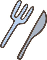 fork and knife flat illustration