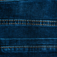 Denim background with copy space. Blue denim texture, square format