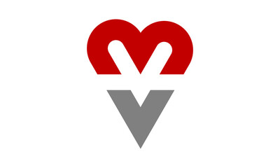 MV love letter logo design