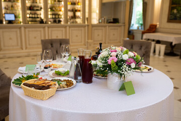 Server table in a restaurant