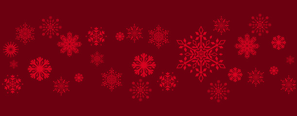 Naklejka na ściany i meble snowflakes on red background - Christmas background