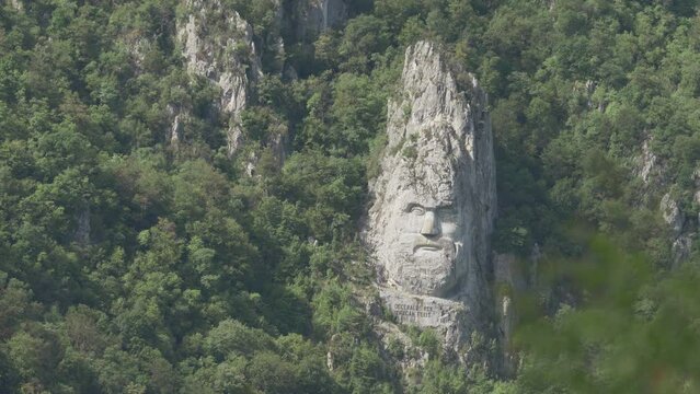 The rock sculpture of Decebalus Rex (the last king of Dacia) in Romania