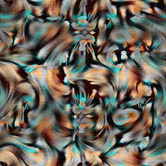 Marbled floral decorative pattern. Seamless botanical wash for organic all over print. Retro fashion tile. 