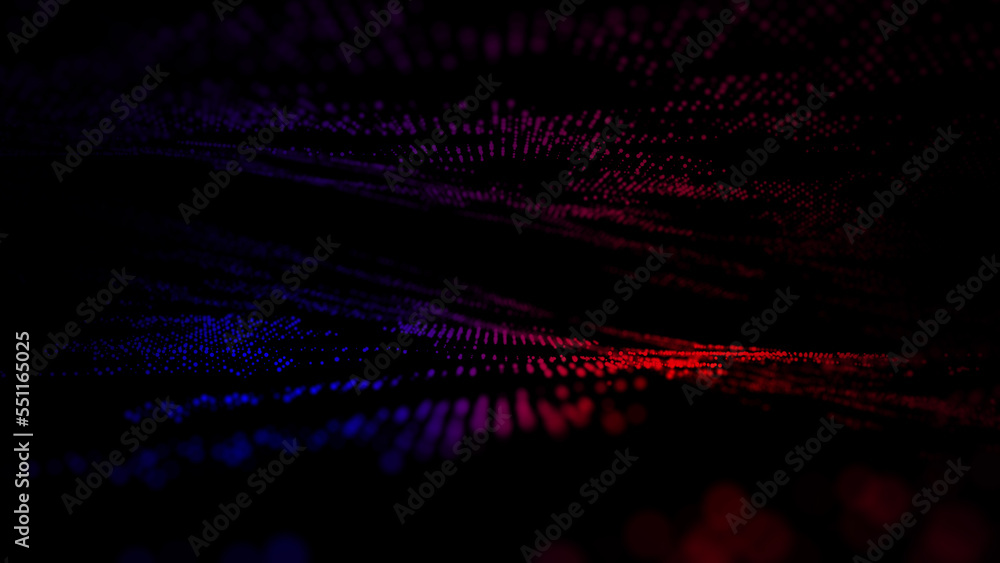 Poster wave of dots and weave lines. abstract background. network connection structure.