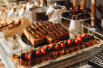 Beautifully decorated catering snacks and appetizers