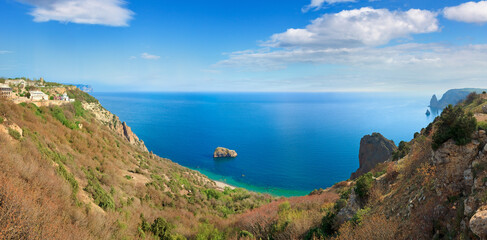 Phiolent Cape coastline panorama (Crimea, Ukraine)