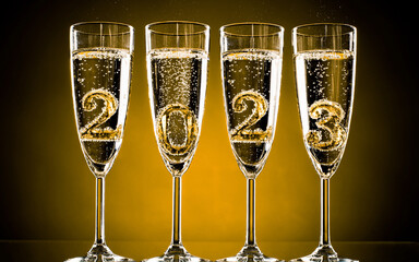 happy new year glasses of champagne