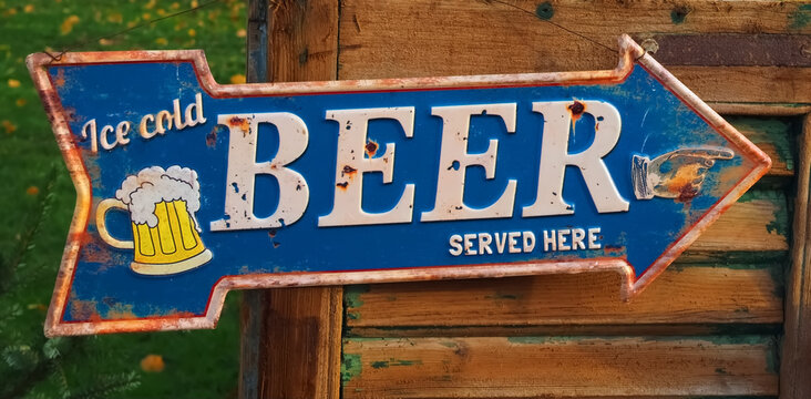 Cold beer served here sign