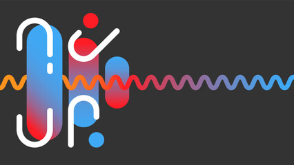 Abstract Round Modern Background. Dynamic geometric shapes compositions. Flat and clean style. Applicable for any graphic works.