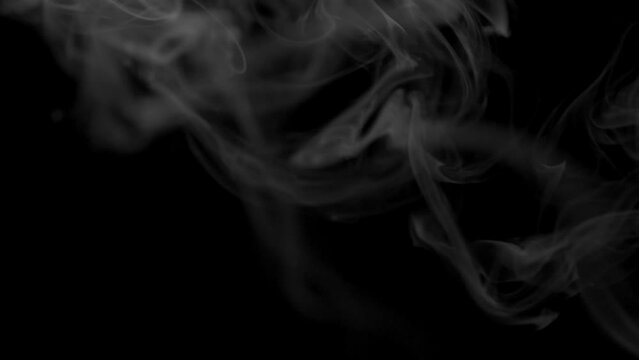 smoke , vapor , fog - realistic smoke cloud best for using in composition, 4k, use screen mode for blending, ice smoke cloud, fire smoke, ascending vapor steam over black background