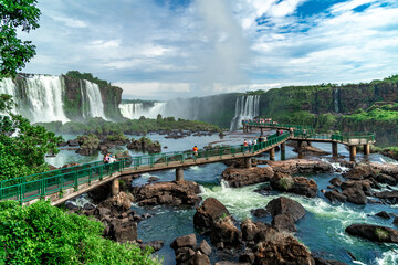Fototapeta Iguazu Falls on the border of Brazil and Argentina in South America obraz