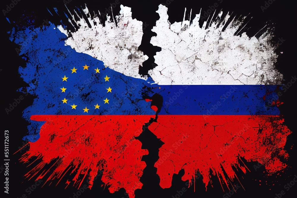 Poster  a grungy flag with a broken heart on it's side and a broken heart on the other side. Generative AI