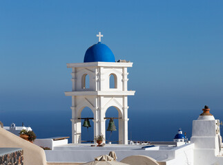 blue dome church santorini