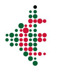 Algeria Silhouette Pixelated pattern map illustration