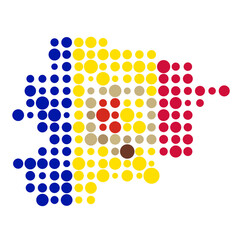 Andorra Silhouette Pixelated pattern map illustration