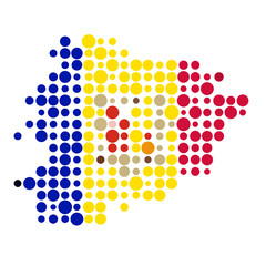 Andorra Silhouette Pixelated pattern map illustration