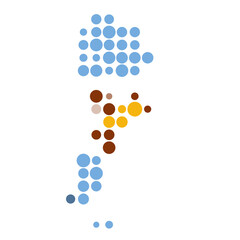 Argentina Silhouette Pixelated pattern map illustration