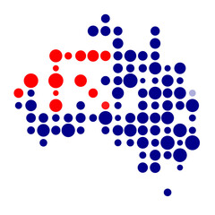 Australia Silhouette Pixelated pattern map illustration