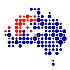 Australia Silhouette Pixelated pattern map illustration