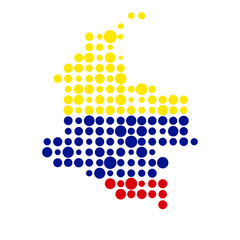 Colombia Silhouette Pixelated pattern map illustration