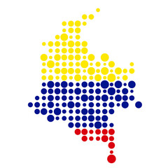 Colombia Silhouette Pixelated pattern map illustration