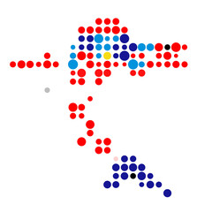 Croatia Silhouette Pixelated pattern map illustration