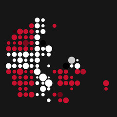 Denmark Silhouette Pixelated pattern map illustration