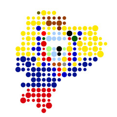 Ecuador Silhouette Pixelated pattern map illustration