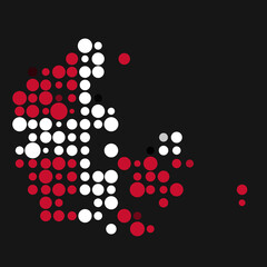Denmark Silhouette Pixelated pattern map illustration