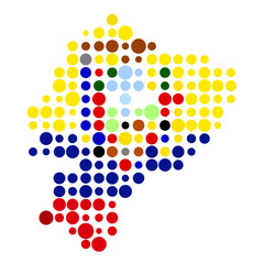 Ecuador Silhouette Pixelated pattern map illustration