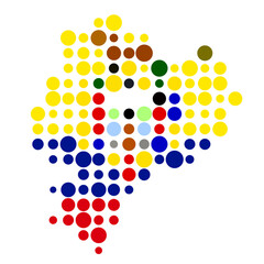 Ecuador Silhouette Pixelated pattern map illustration